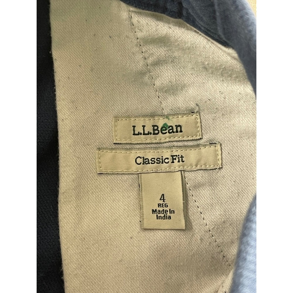 L.L. Bean Classic Fit Women 4 Regular Navy Blue Cargo Utility Pants Stretch - Picture 6 of 8
